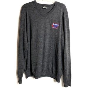 Nike Golf Tour Performance DePaul University Blue Demons Gray V-Neck Sweater 2XL